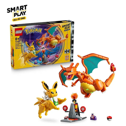 LEGO® Pokémon™ SMART Play™ Charizard vs. Jolteon Ultimate Battle Set – Pokémon Building Toy, Interactive Battle Game & Collectible Gift