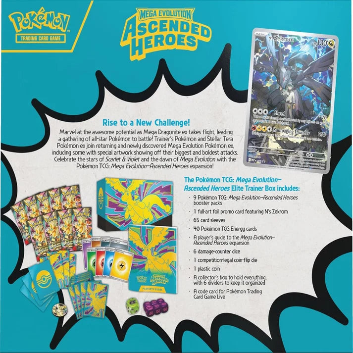 Pokémon TCG Mega Evolution Ascended Heroes Elite Trainer Box (ETB) – Factory Sealed In Stock