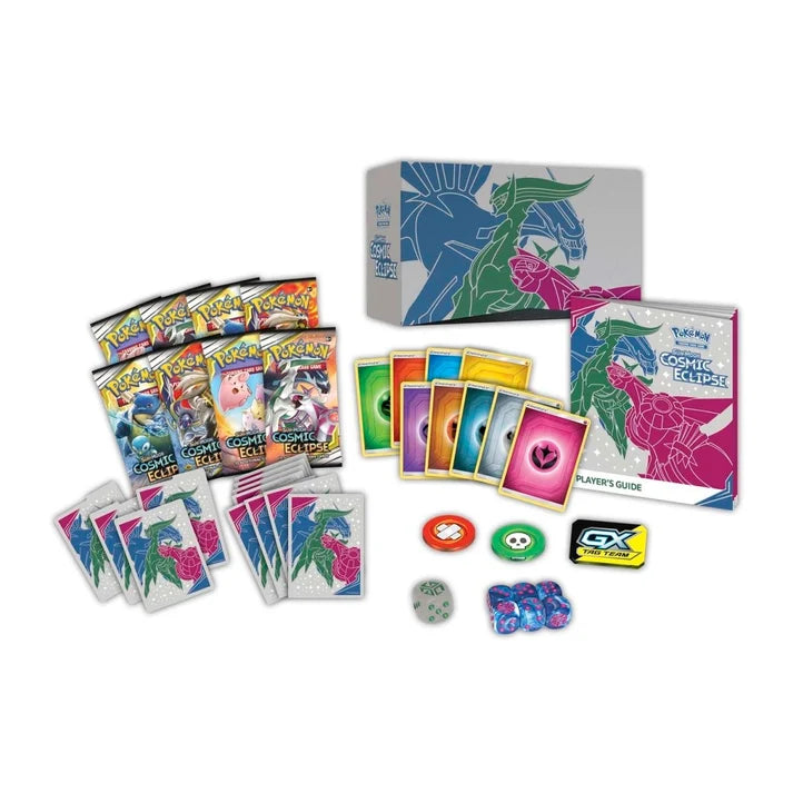 Pokémon TCG Sun & Moon Cosmic Eclipse Elite Trainer Box | 8 Booster Packs | Arceus Dialga Palkia Sleeves