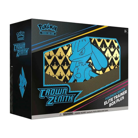 Pokémon TCG Crown Zenith Pokémon Center Elite Trainer Box Plus – 12 Booster Packs, Lucario VSTAR Promo & Premium Accessories