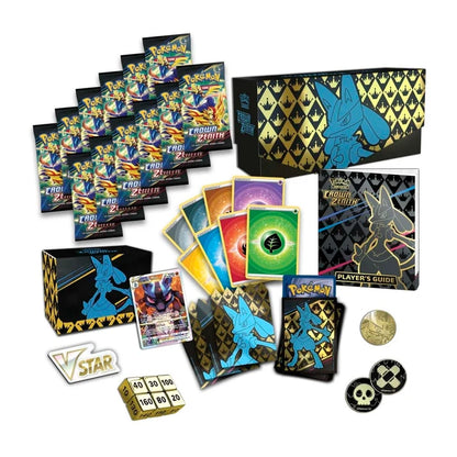 Pokémon TCG Crown Zenith Pokémon Center Elite Trainer Box Plus – 12 Booster Packs, Lucario VSTAR Promo & Premium Accessories