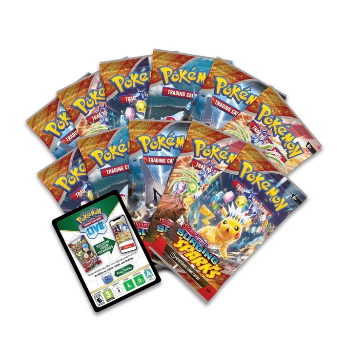 Pokémon TCG Scarlet & Violet Surging Sparks Pokémon Center Elite Trainer Box – 11 Booster Packs & Exclusive Magneton Promos