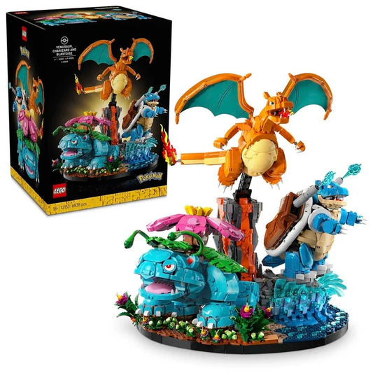 LEGO® Pokémon™ Venusaur, Charizard & Blastoise – Pokémon Building Set, Starter Pokémon Toys & Collectible Gift